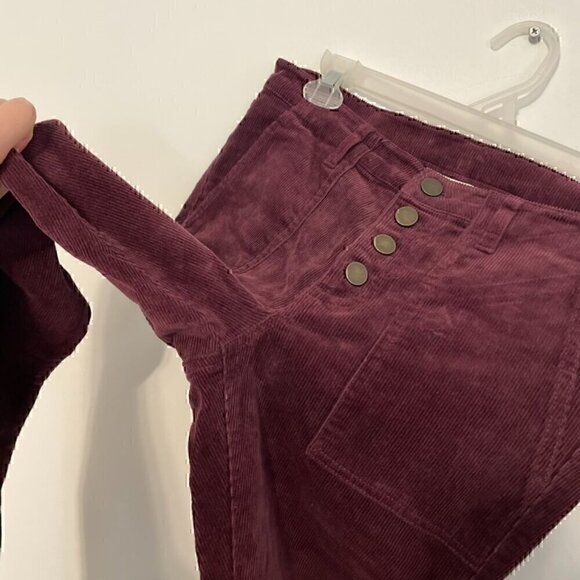 NEW NWOT CASLON NORDSTROM Corduroy Utility Pants Burgundy Maroon Red PETITE 27P - Picture 9 of 13